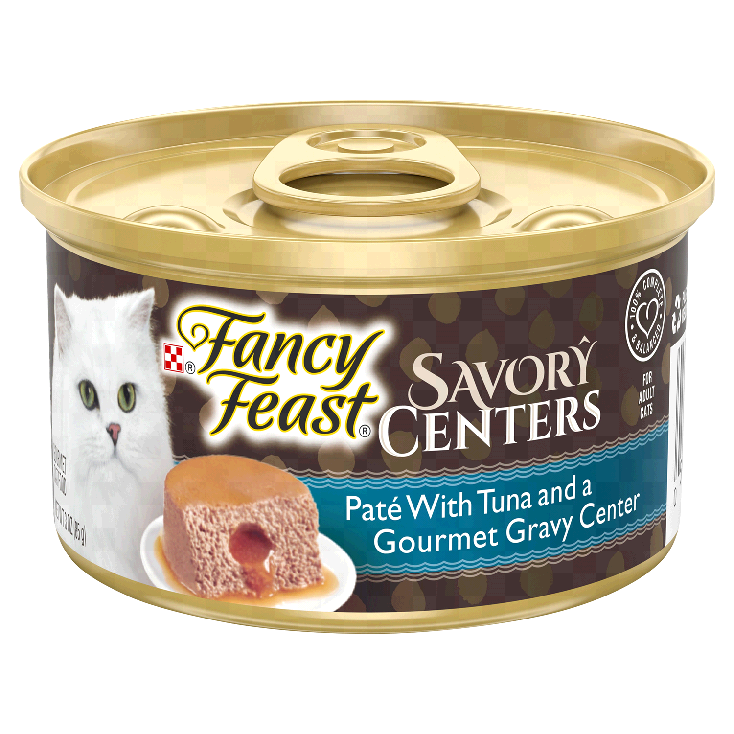 slide 1 of 5, Fancy Feast Purina Fancy Feast Savory Centers Pate Adult Wet Cat Food With Tuna and a Gravy Center - 3 oz. Can, 3 oz