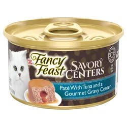 Fancy Feast Purina Fancy Feast Savory Centers Pate Adult Wet Cat Food With Tuna and a Gravy Center - 3 oz. Can
