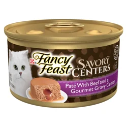 Purina Fancy Feast Savory Centers With Beef Wet Cat Food Pate with Gourmet Gravy Center