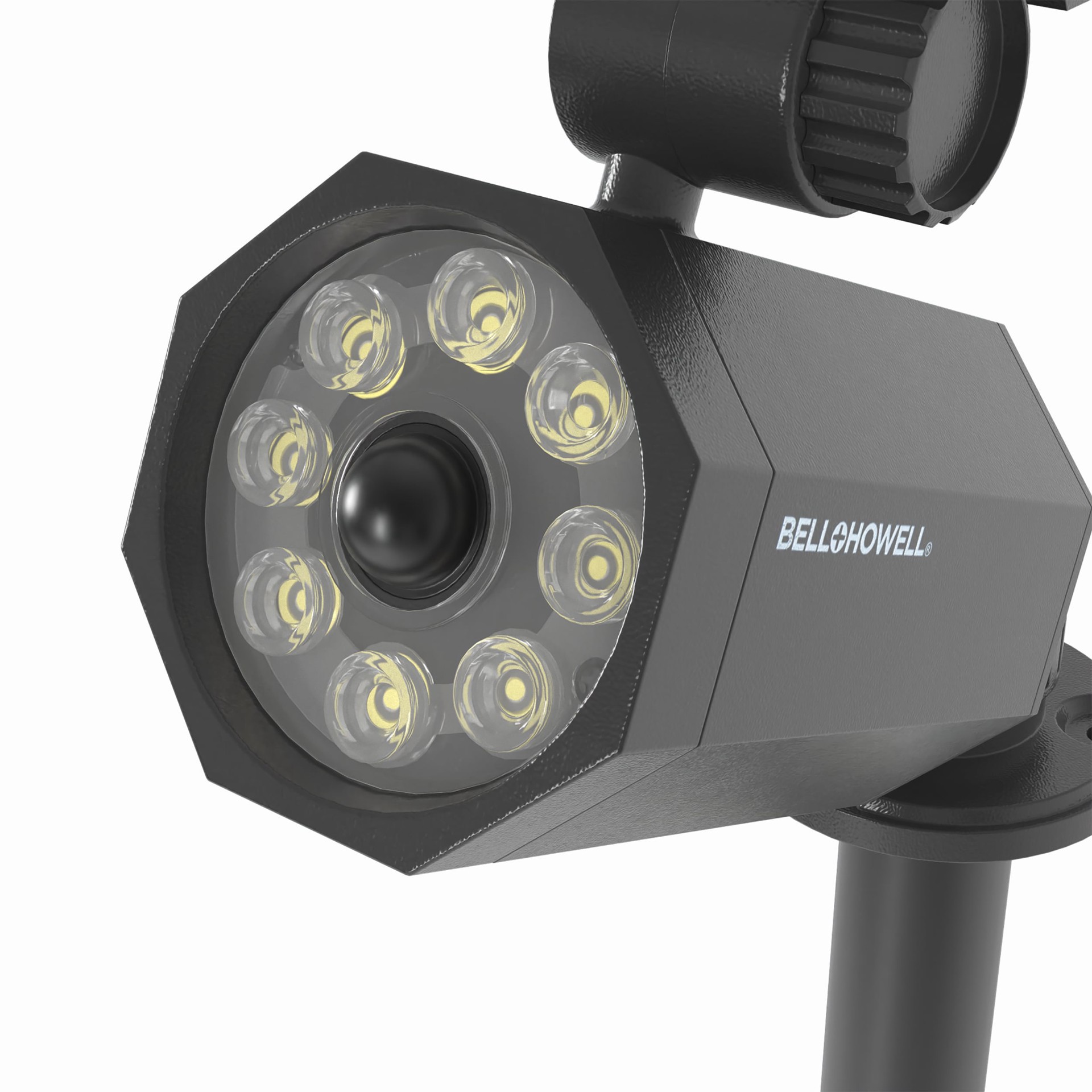 slide 2 of 6, BELL + HOWELL Bionic spotlight 250 -Lumens 4 -Watt Black Low voltage Bright White Solar LED Spot light Motion Sensor, 1 ct