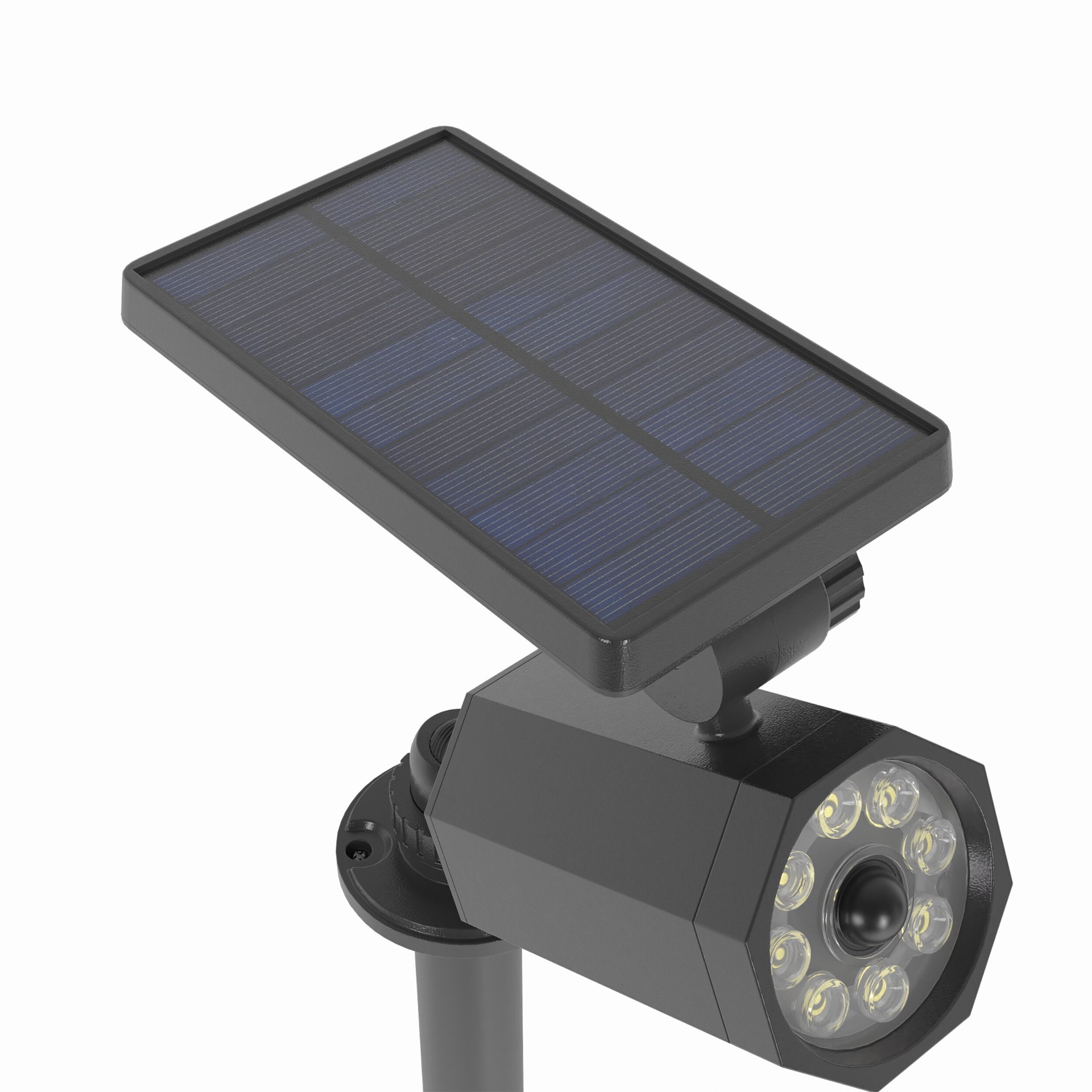 slide 3 of 6, BELL + HOWELL Bionic spotlight 250 -Lumens 4 -Watt Black Low voltage Bright White Solar LED Spot light Motion Sensor, 1 ct