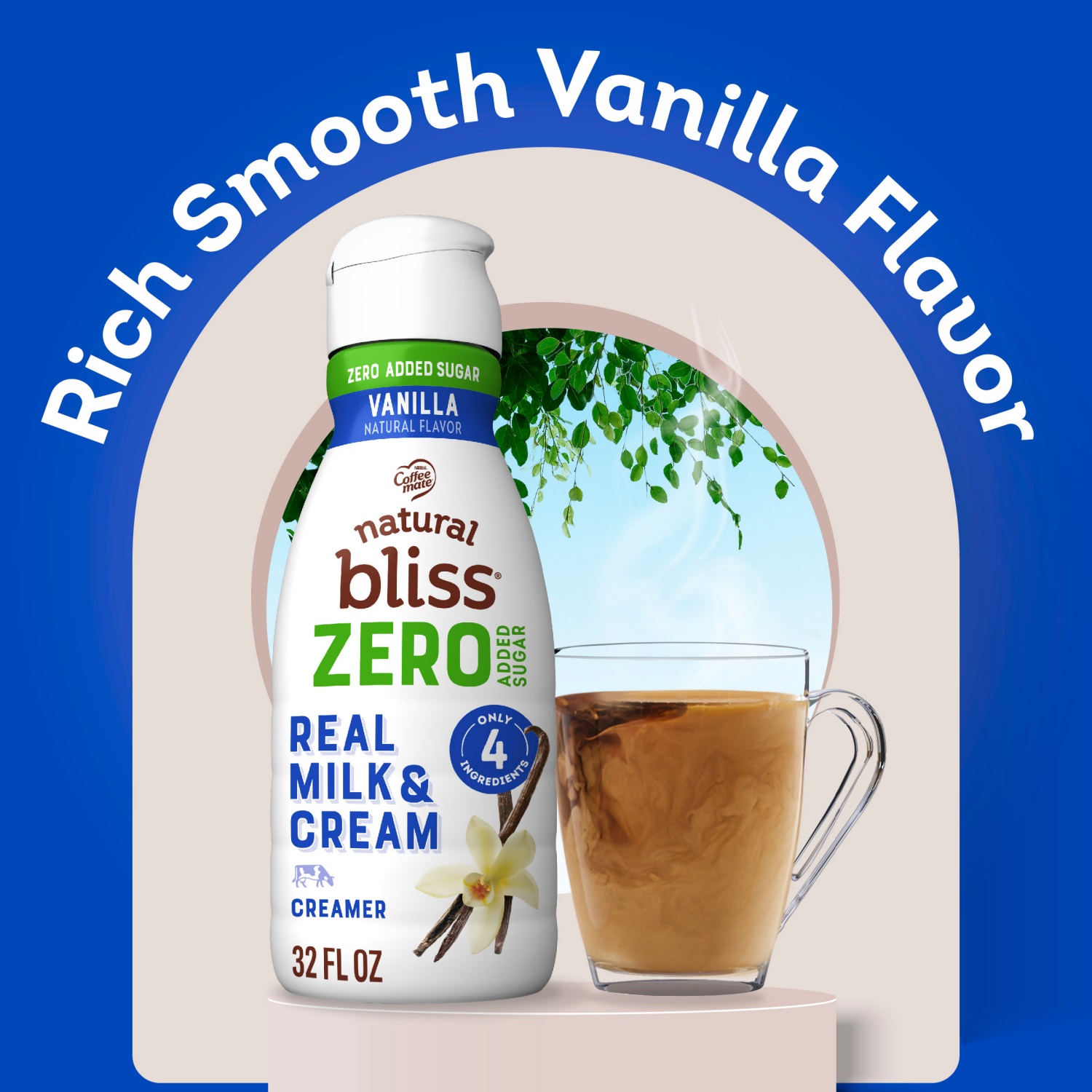 slide 4 of 5, Coffee Mate Natural Bliss Zero Sugar Crm, 32 fl oz