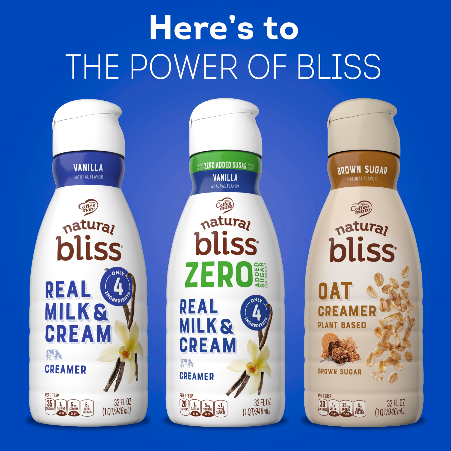 slide 5 of 5, Coffee Mate Natural Bliss Zero Sugar Crm, 32 fl oz