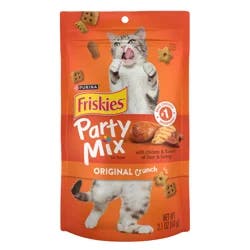 Friskies Purina Friskies Cat Treats, Party Mix Original Crunch - 2.1 oz. Pouch