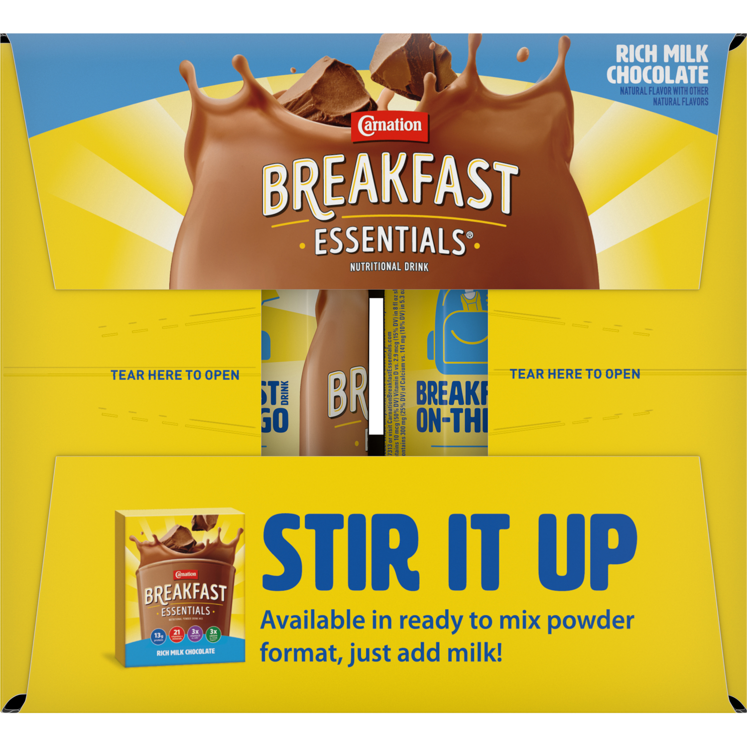 slide 4 of 6, Carnation Breakfast Essentials 12 Pack Rich Milk Chocolate Nutritional Drink 12 - 8 fl oz Cartons, 12 ct