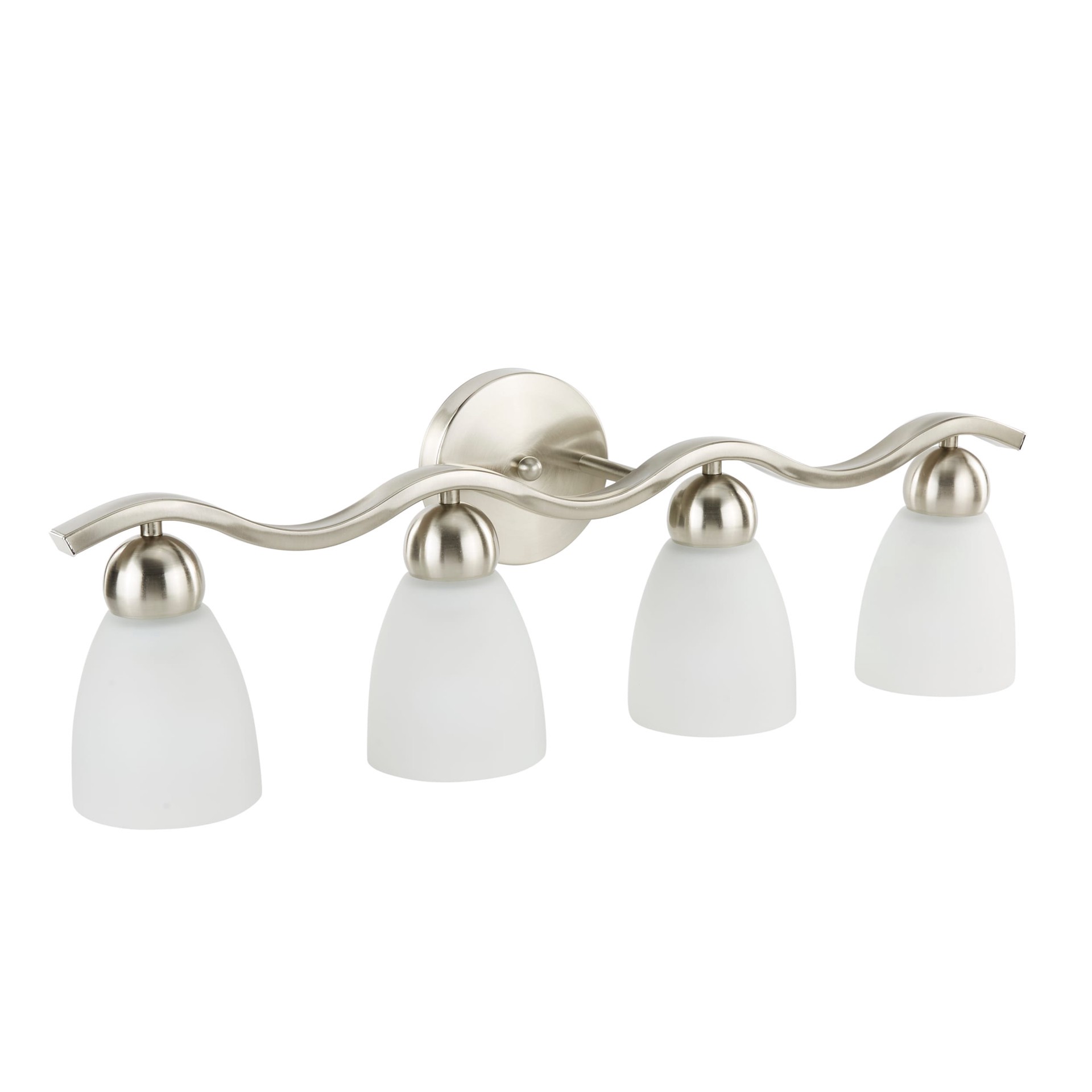 slide 4 of 6, allen + roth Paces 25.7-in 4 -Light Brushed Nickel Modern/contemporary Vanity light, 1 ct