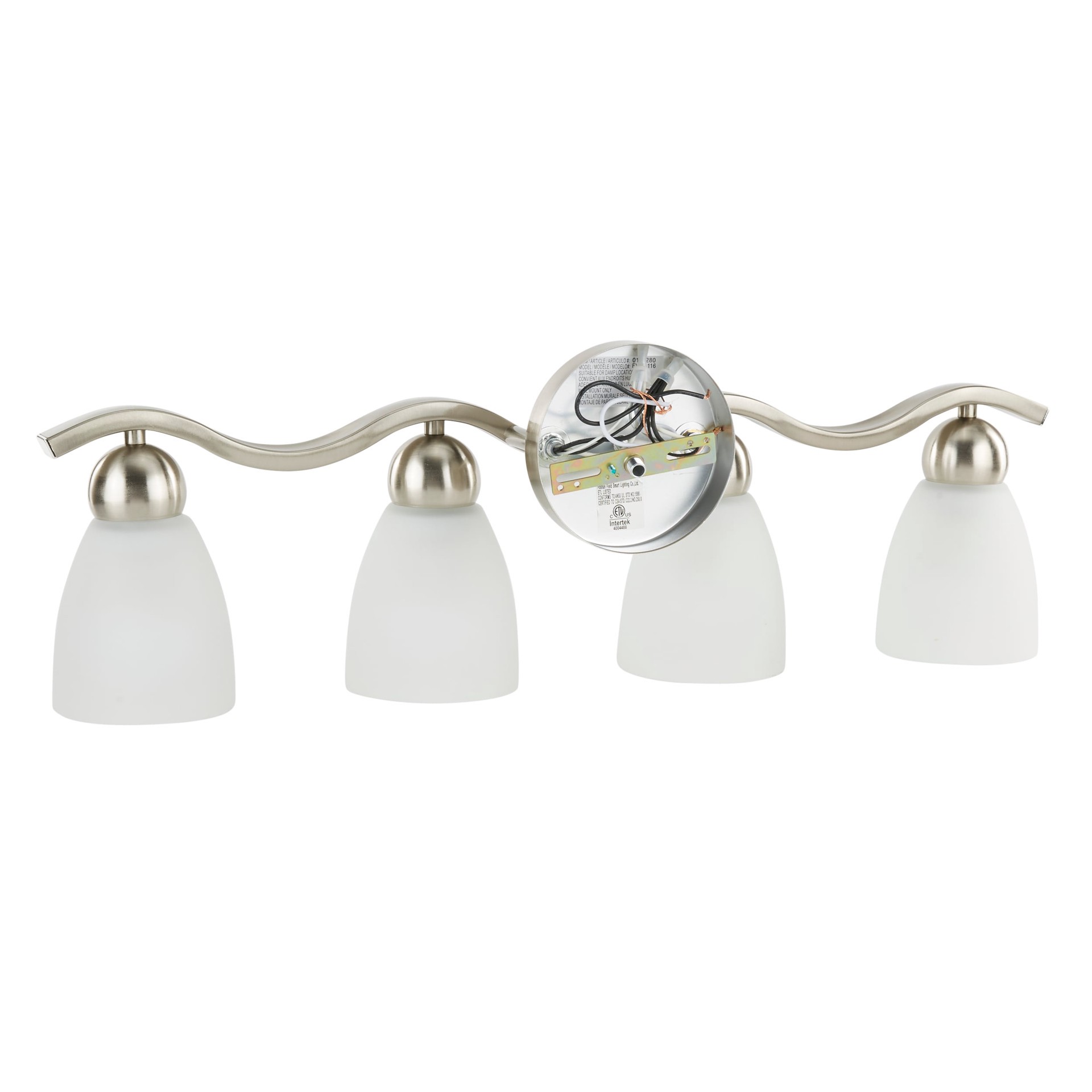 slide 6 of 6, allen + roth Paces 25.7-in 4 -Light Brushed Nickel Modern/contemporary Vanity light, 1 ct