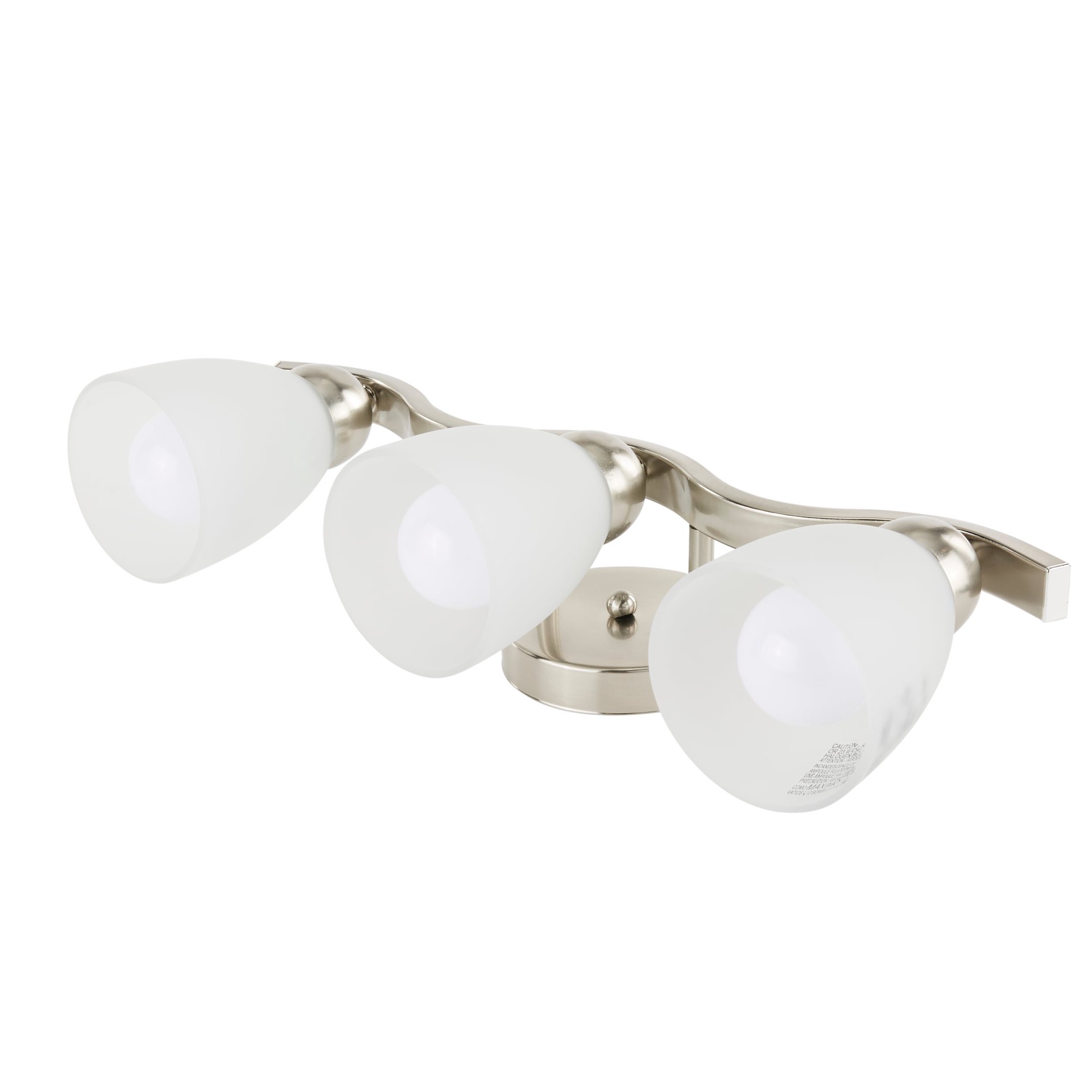 slide 5 of 6, allen + roth Paces 19.2-in 3 -Light Brushed Nickel Modern/contemporary Vanity light, 1 ct