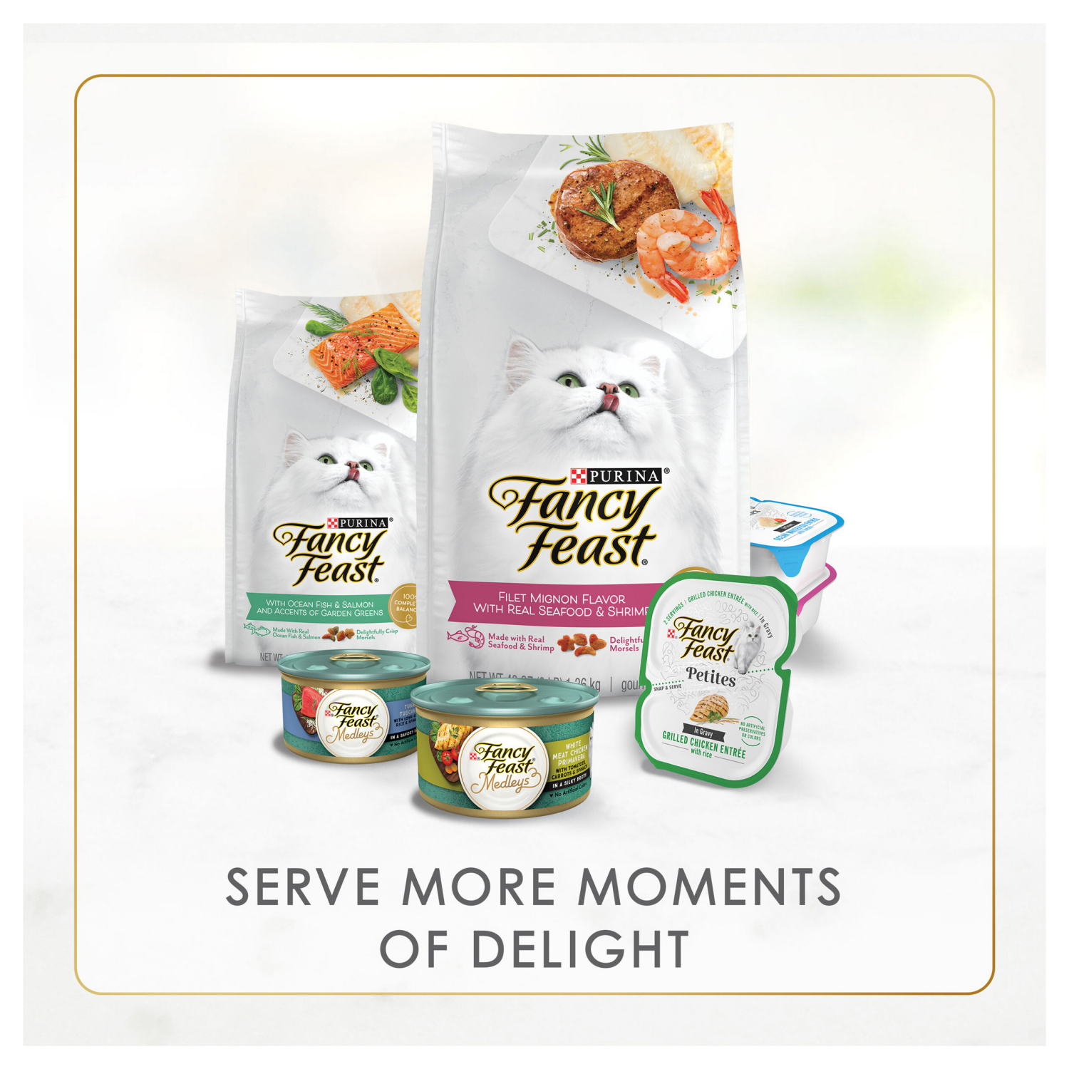 slide 7 of 8, Fancy Feast Purina Fancy Feast Delights with Cheddar Grilled Chicken, Turkey or Whitefish and Cheddar Cheese Feast in Gravy Wet Cat Food Variety Pack - (24) 3 oz. Cans, 24 ct