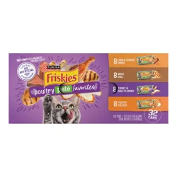 Friskies Purina Friskies Pate Wet Cat Food Pate Variety Pack, Poultry Favorites - (32) 5.5 oz. Cans