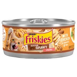 Friskies Purina Friskies Gravy Wet Cat Food, Extra Gravy Chunky With Chicken in Savory Gravy - 5.5 oz. Can