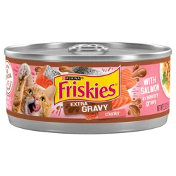 Friskies Purina Friskies Gravy Wet Cat Food, Extra Gravy Chunky With Salmon in Savory Gravy - 5.5 oz. Can