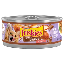 Purina Friskies Gravy Wet Cat Food, Extra Gravy Chunky With Turkey in Savory Gravy