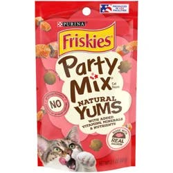 Purina Friskies Natural Cat Treats, Party Mix Natural Yums With Real Salmon and Vitamins, Minerals & Nutrients