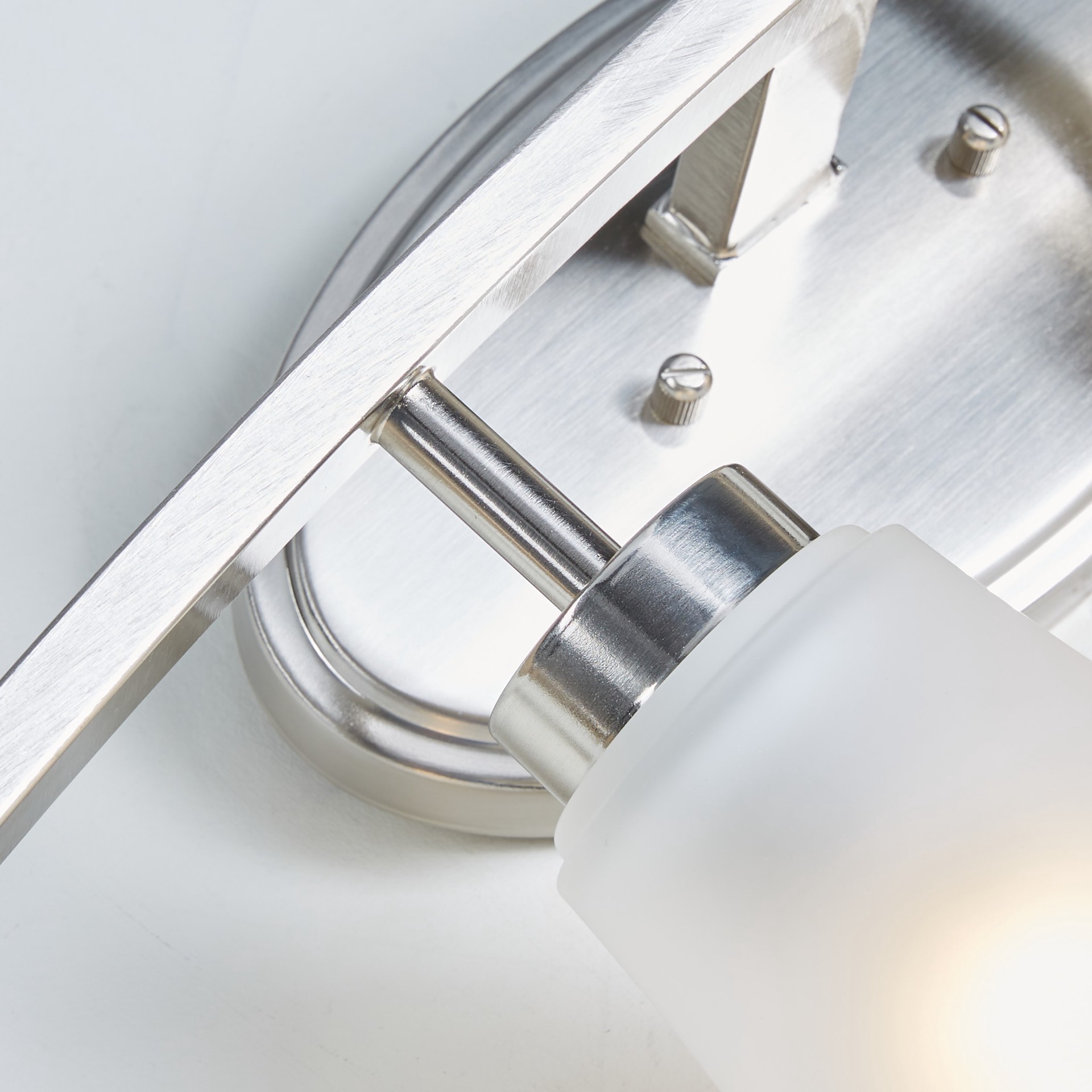 slide 2 of 6, allen + roth Lyndsay 29.7-in 4 -Light Satin Nickel Transitional Vanity light, 1 ct