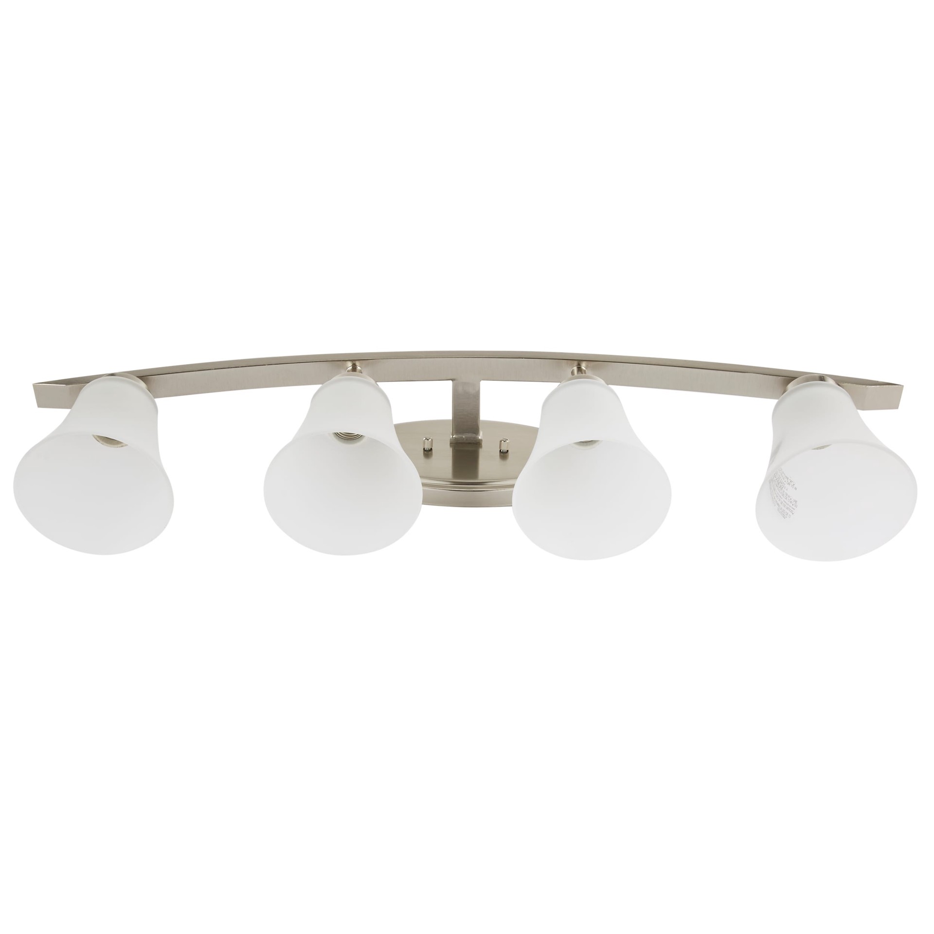 slide 6 of 6, allen + roth Lyndsay 29.7-in 4 -Light Satin Nickel Transitional Vanity light, 1 ct