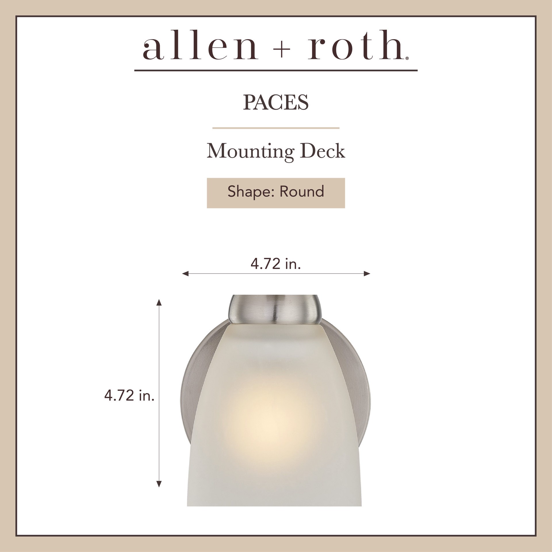slide 4 of 6, allen + roth Paces 4.7-in 1 -Light Brushed Nickel Modern/contemporary Vanity light, 1 ct