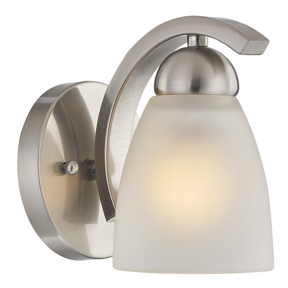 slide 1 of 6, allen + roth Paces 4.7-in 1 -Light Brushed Nickel Modern/contemporary Vanity light, 1 ct