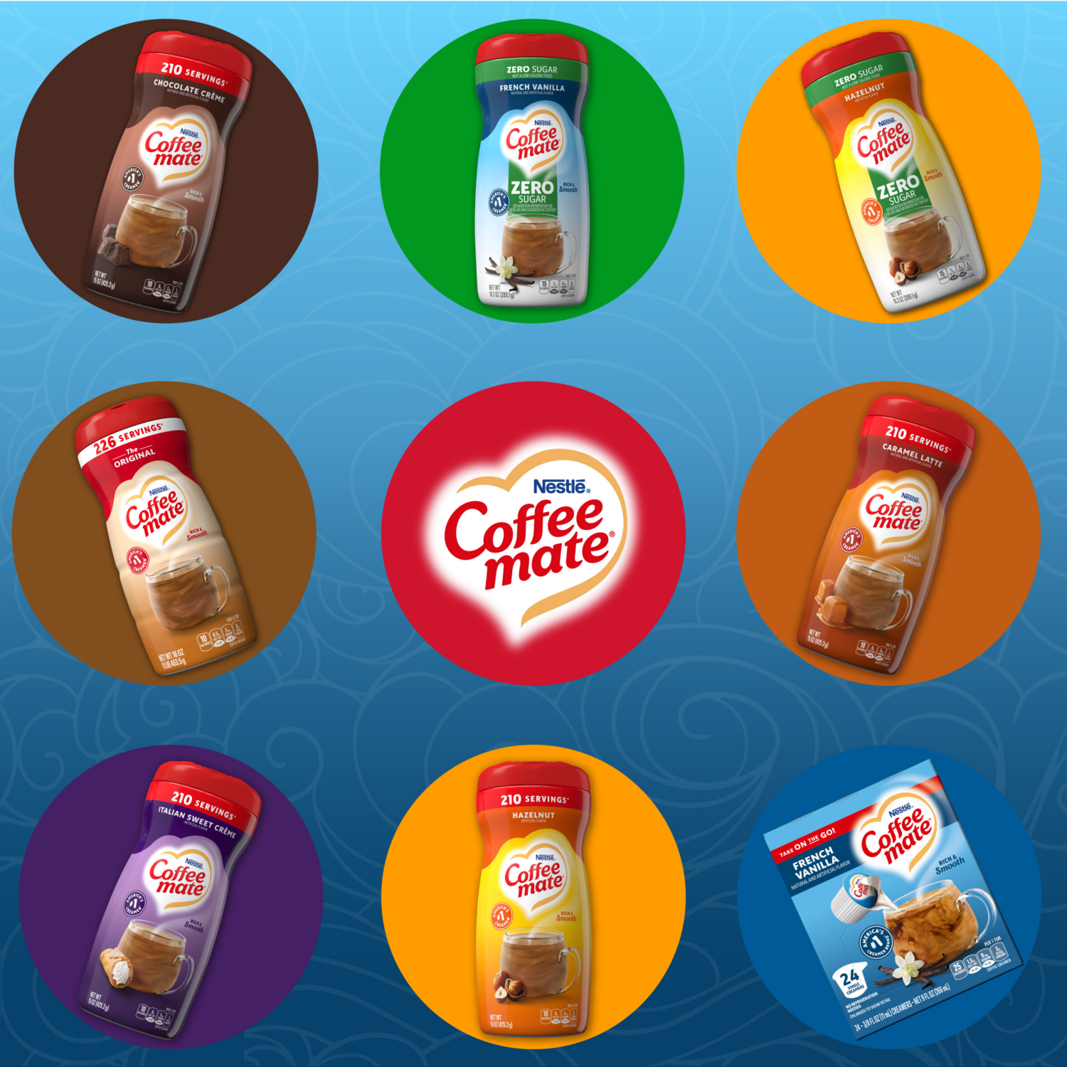 slide 2 of 8, Coffee mate Nestle Coffee mate French Vanilla Liquid Coffee Creamer Singles, 24 Count, 24 ct, 9 fl oz