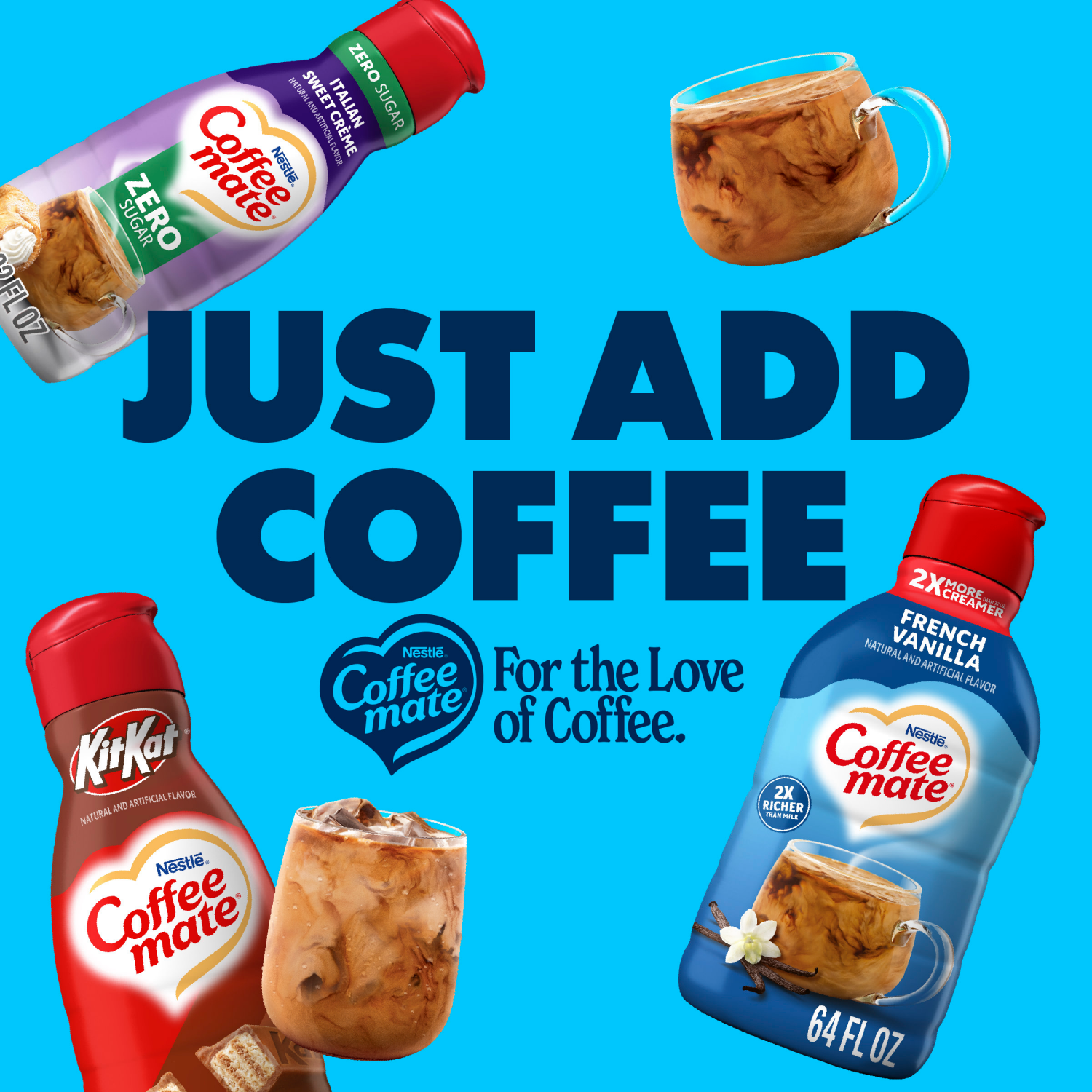 slide 3 of 8, Coffee-Mate Nestle Coffee Mate French Vanilla Liquid Coffee Creamer 64 fl oz., 64 fl oz