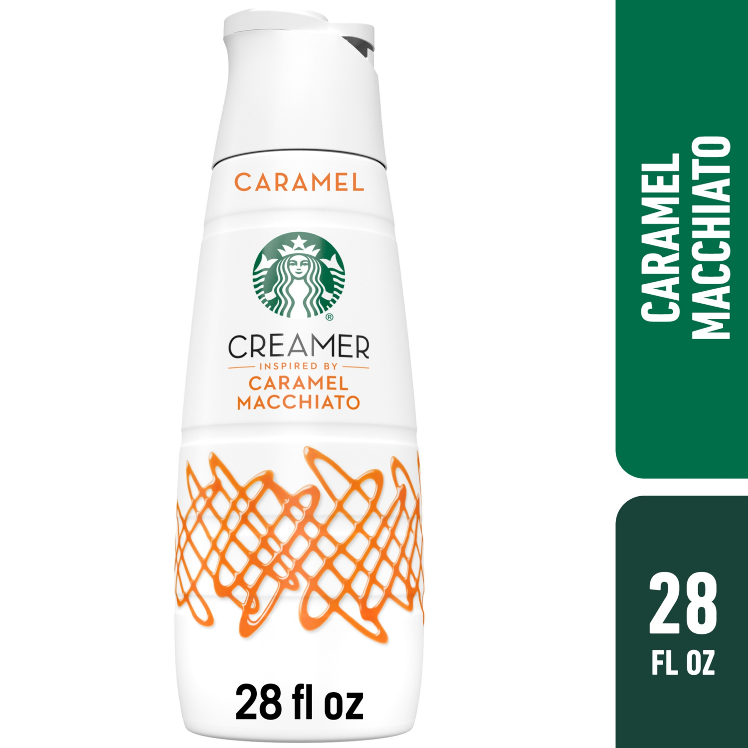 slide 1 of 8, Starbucks Caramel Flavored Coffee Creamer, Inspired by Caramel Macchiato, 28 fl oz