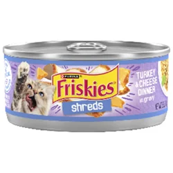 Friskies Purina Friskies Gravy Wet Cat Food, Shreds Turkey & Cheese Dinner - 5.5 oz. Can