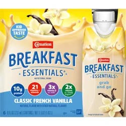 Carnation Breakfast Essentials Classic French Vanilla Nutritional Drink 6-8 fl oz Bottles
