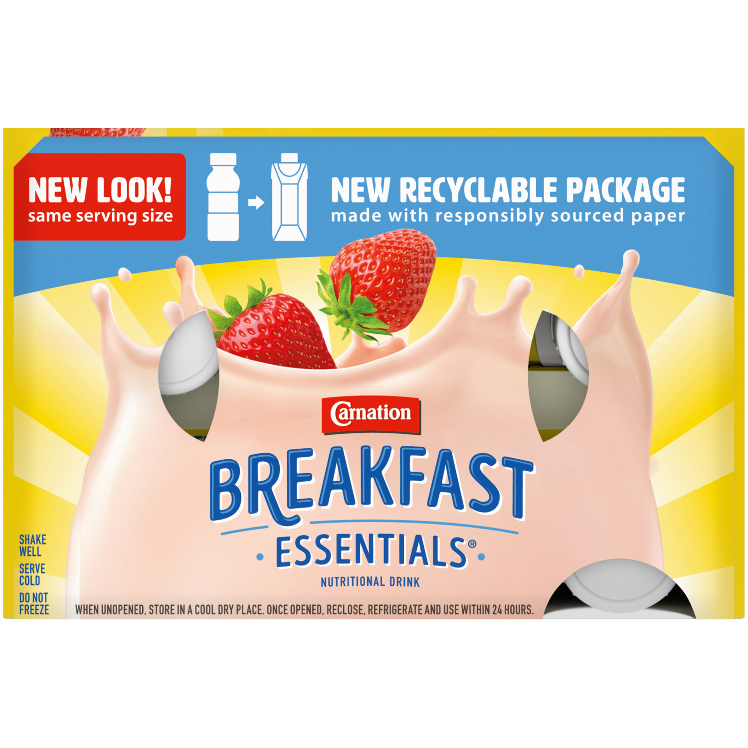 slide 6 of 6, Carnation Breakfast Essentials Creamy Strawberry Nutritional Drink 6 - 8 fl oz Cartons, 1.5 qt