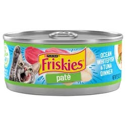 Friskies Purina Friskies Pate Wet Cat Food, Ocean Whitefish & Tuna Dinner - 5.5 oz. Can