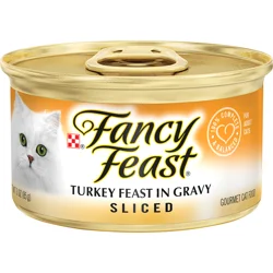 Fancy Feast Purina Fancy Feast Gravy Wet Cat Food, Sliced Turkey Feast in Gravy - 3 oz. Can