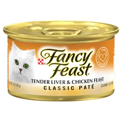 Fancy Feast Purina Fancy Feast Tender Chicken and Liver Feast Classic Grain Free Wet Cat Food Pate - 3 oz. Can