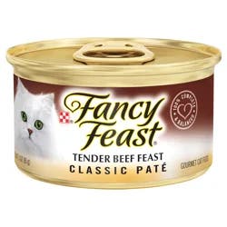 Fancy Feast Purina Fancy Feast Tender Beef Feast Classic Grain Free Wet Cat Food Pate - 3 oz. Can