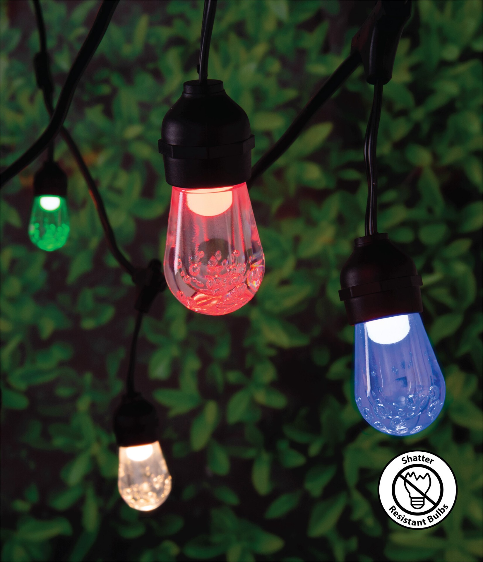 slide 2 of 6, Harbor Breeze 24-ft Plug-in Black/multi Outdoor String Light with 12 Color changing -Light LED Novelty Bulbs, 1 ct