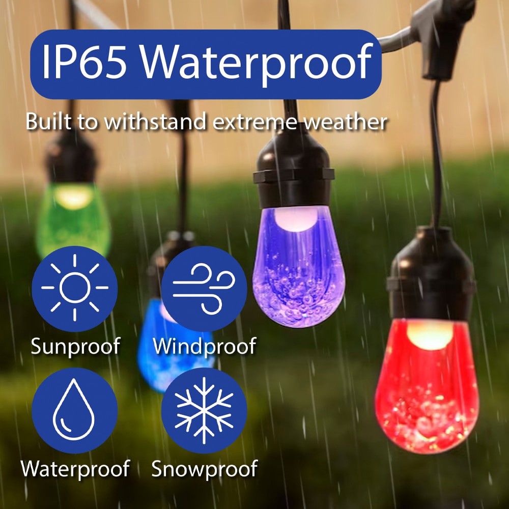 slide 3 of 6, Harbor Breeze 24-ft Plug-in Black/multi Outdoor String Light with 12 Color changing -Light LED Novelty Bulbs, 1 ct