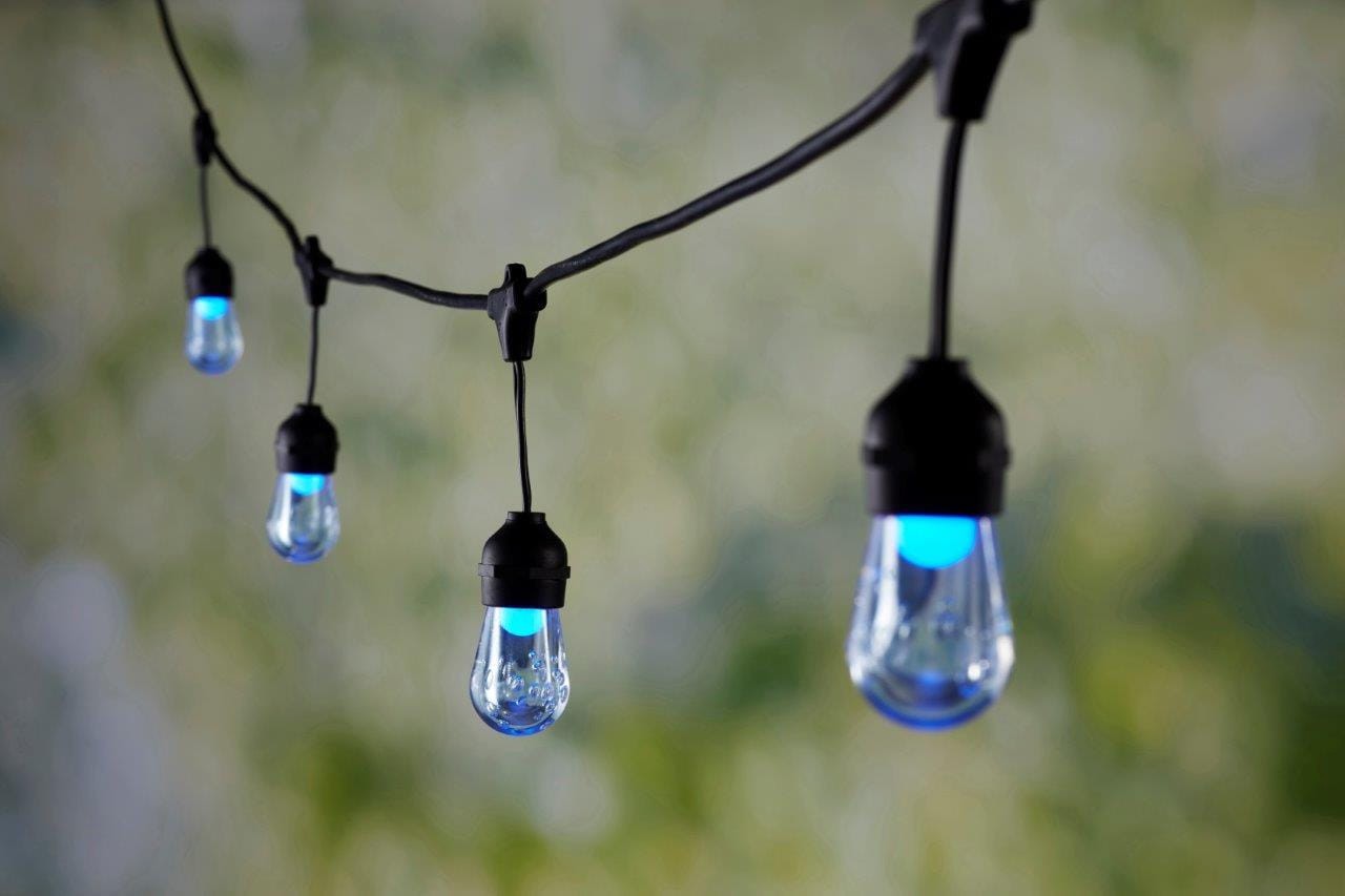 slide 6 of 6, Harbor Breeze 24-ft Plug-in Black/multi Outdoor String Light with 12 Color changing -Light LED Novelty Bulbs, 1 ct