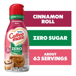 Coffee-Mate Nestle Zero Sugar Cinnamon Roll Liquid Coffee Creamer, 32 Fl Oz 32 fl oz.