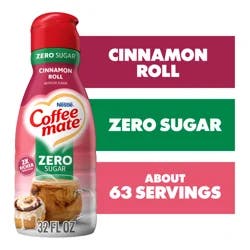 Coffee-Mate Nestle Zero Sugar Cinnamon Roll Liquid Coffee Creamer, 32 Fl Oz 32 fl oz.