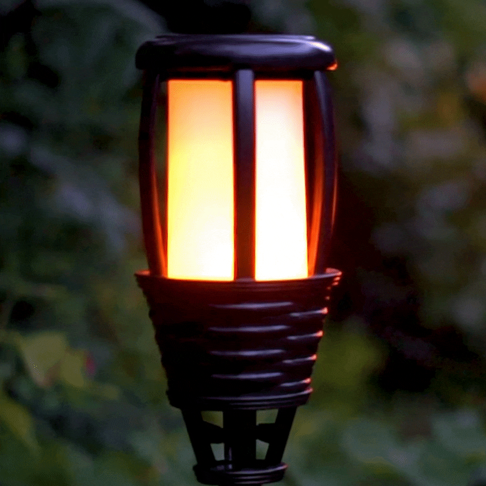 slide 2 of 6, Harbor Breeze Flicker Flame 8 -Lumens 0.24 -Watt Bronze Solar LED Outdoor Path Light ( 2000-K ), 1 ct