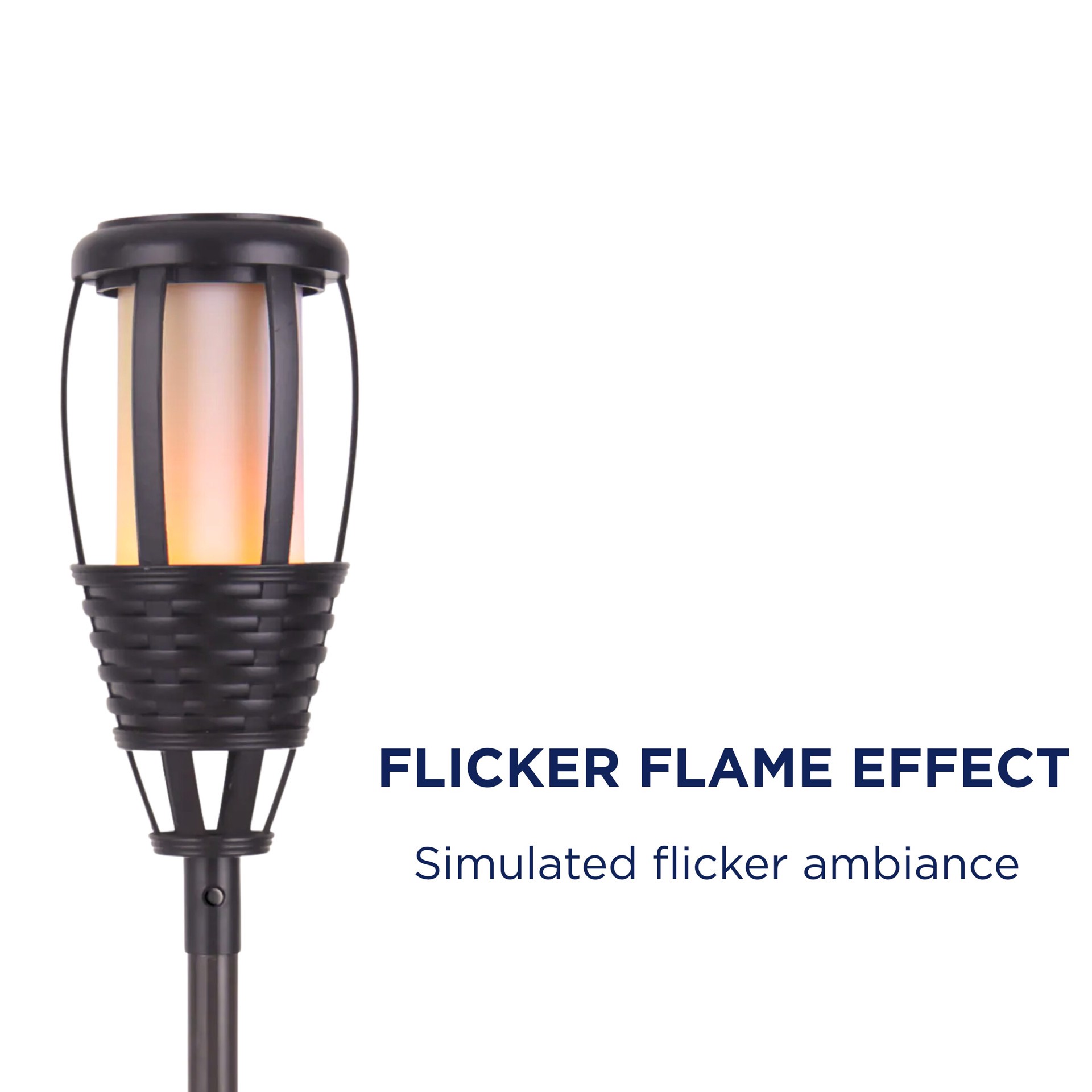 slide 6 of 6, Harbor Breeze Flicker Flame 8 -Lumens 0.24 -Watt Bronze Solar LED Outdoor Path Light ( 2000-K ), 1 ct