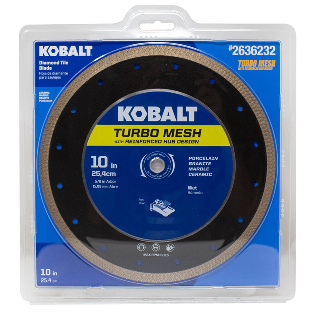slide 4 of 6, Kobalt CTM10P 10-in Wet Continuous Rim Diamond Saw Blade, 1 ct