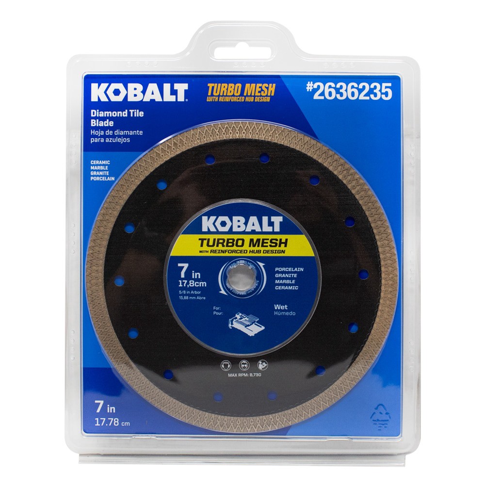 slide 4 of 6, Kobalt CTM07P 7-in Wet Turbo Rim Diamond Saw Blade, 1 ct