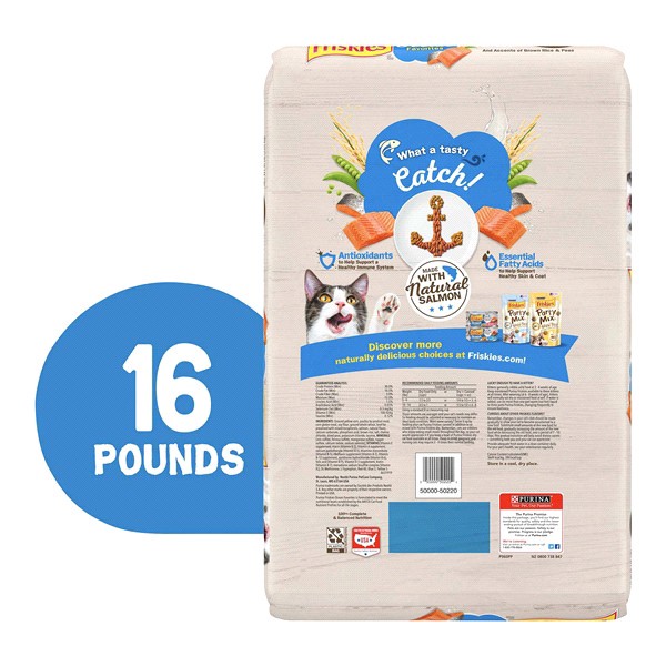 slide 26 of 29, Friskies Dry Cat Food Purina Friskies Ocean Favorites With Natural Salmon Dry Cat Food, 16 lb