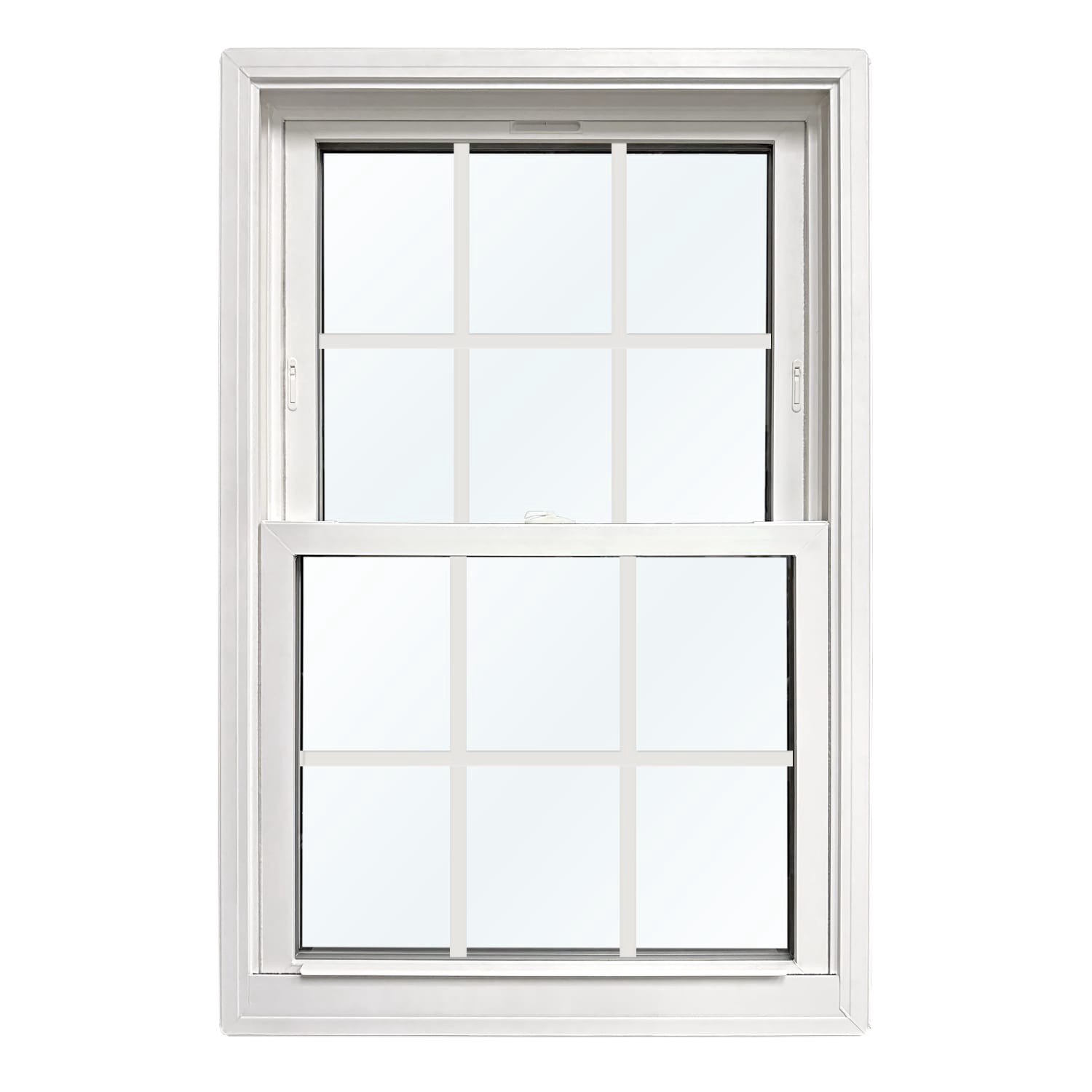 slide 3 of 6, United Window & Door PRO Series 35-1/2-in x 45-1/2-in White Exterior White Interior Vinyl New construction Double Hung Window Low-E argon Double Pane Glass with Grids (Full Screen Included), 1 ct