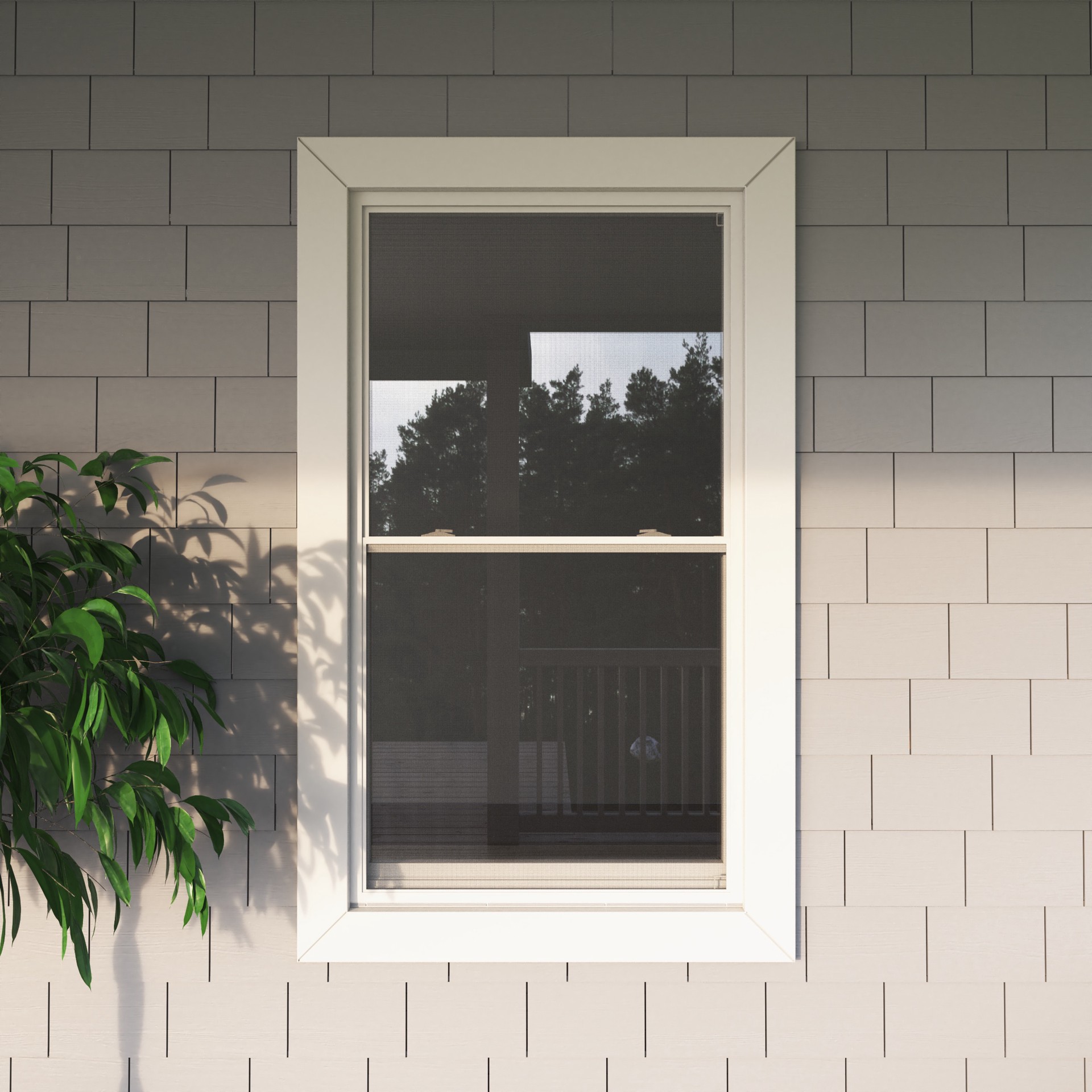 slide 4 of 6, United Window & Door PRO Series 35-1/2-in x 59-1/2-in White Exterior White Interior Vinyl New construction Double Hung Window Low-E argon Double Pane Glass (Full Screen Included), 1 ct