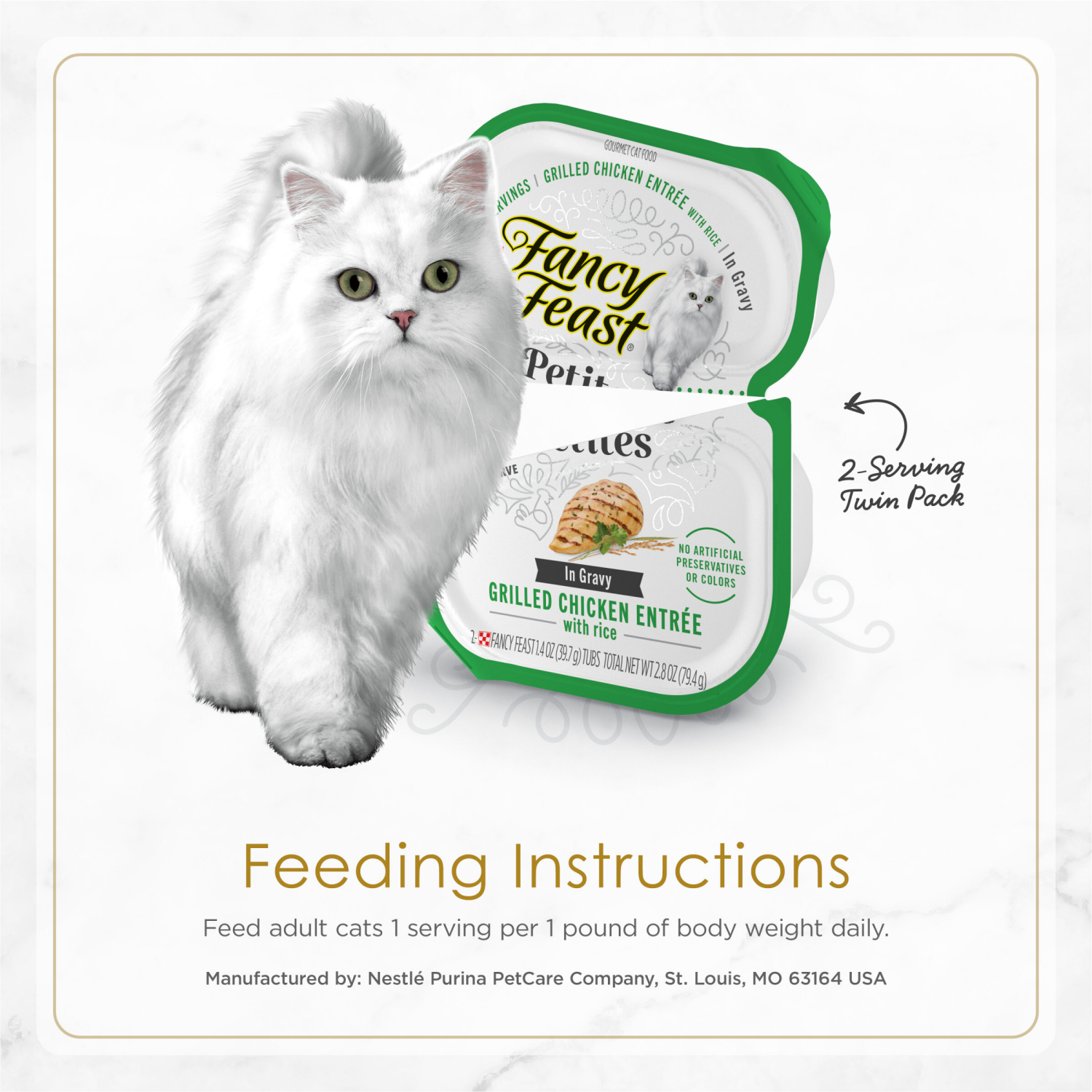 slide 4 of 5, Fancy Feast Purina Fancy Feast Gourmet Wet Cat Food Variety Pack, Petites Gravy Collection, break-apart tubs, 48 servings - (24) 2.8 oz. Tubs, 24 ct