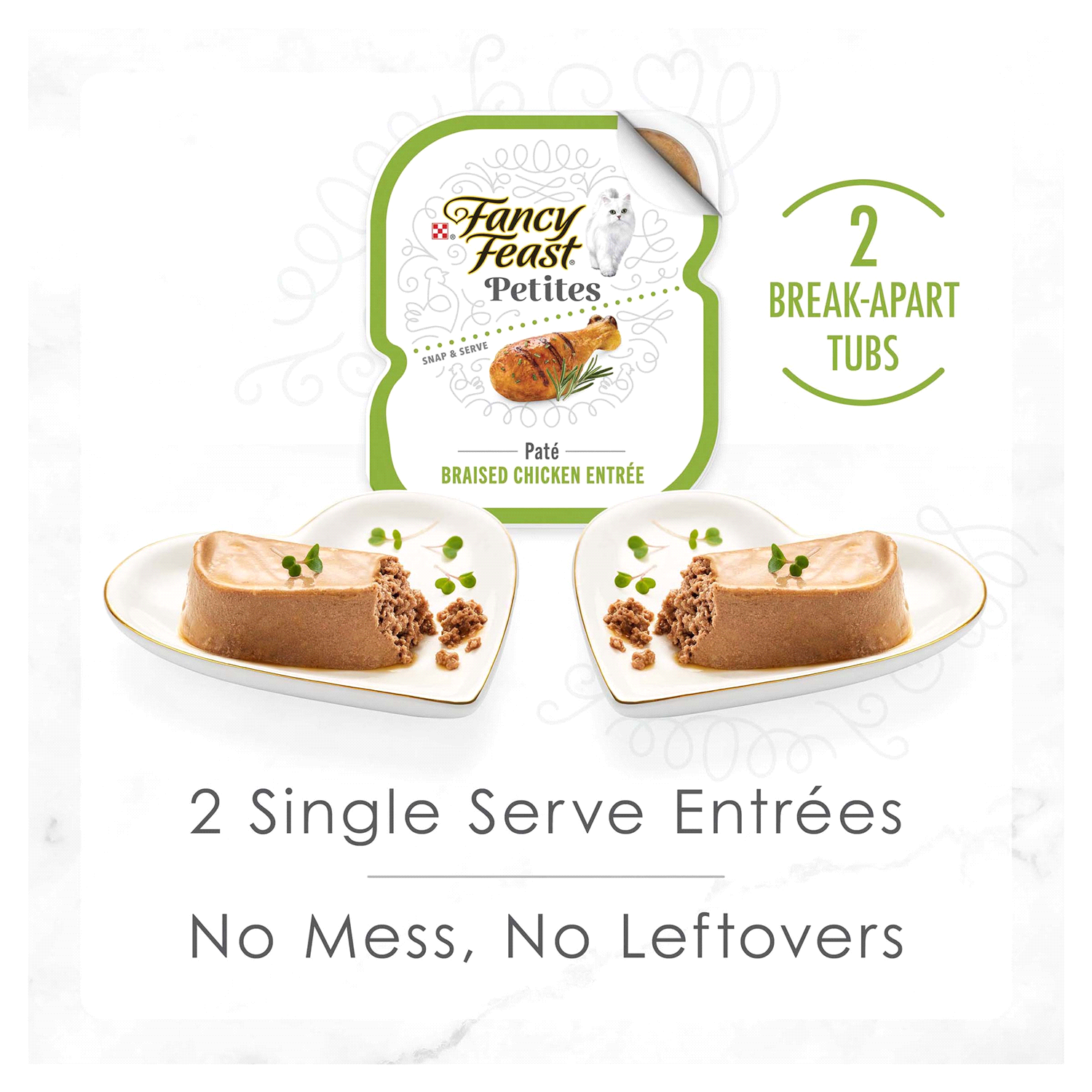 slide 4 of 5, Fancy Feast Purina Fancy Feast Gourmet Wet Cat Food Variety Pack, Petites Pate Collection, break-apart tubs, 24 servings - (12) 2.8 oz. Tubs, 12 ct