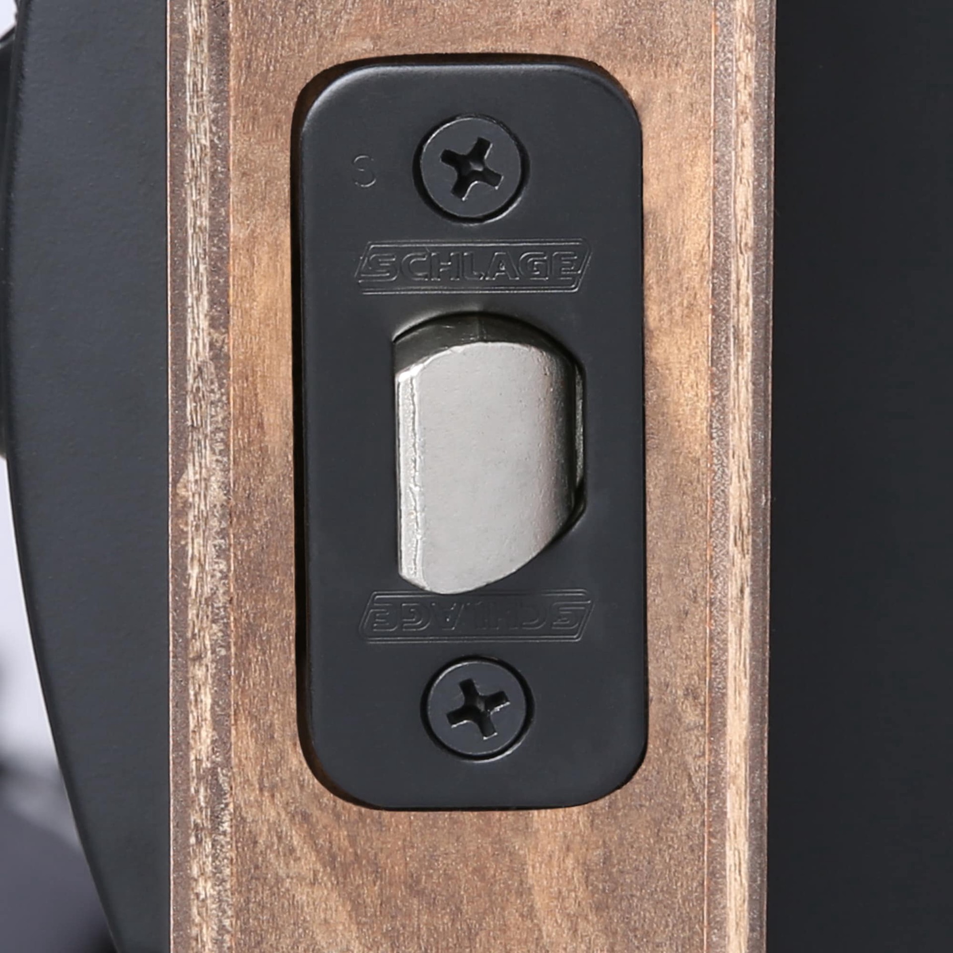 slide 3 of 6, Schlage Century Matte Black Exterior Entry Door Handleset, 1 ct