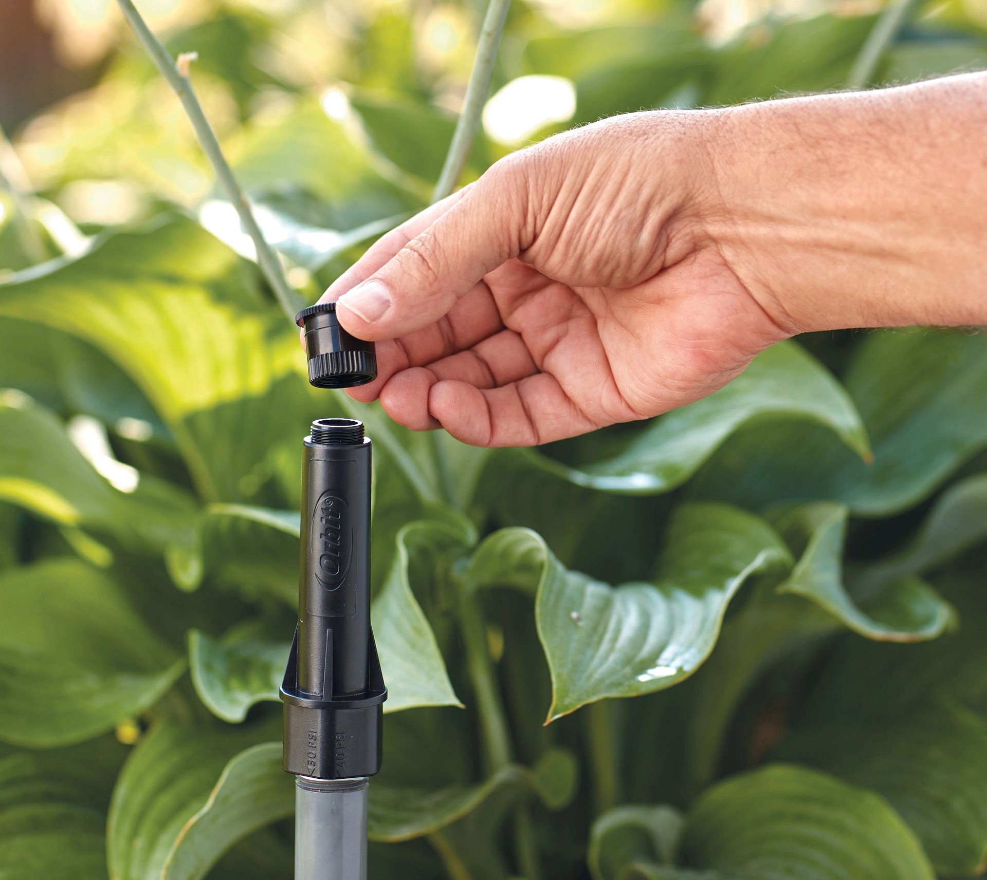 slide 3 of 5, Orbit 1-ft - 15-ft Adjustable Spray Shrub head sprinkler, 1 ct