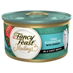 Fancy Feast Purina Fancy Feast Wet Cat Food, Medleys Tuna Florentine With Garden Greens in a Delicate Sauce - 3 oz. Can