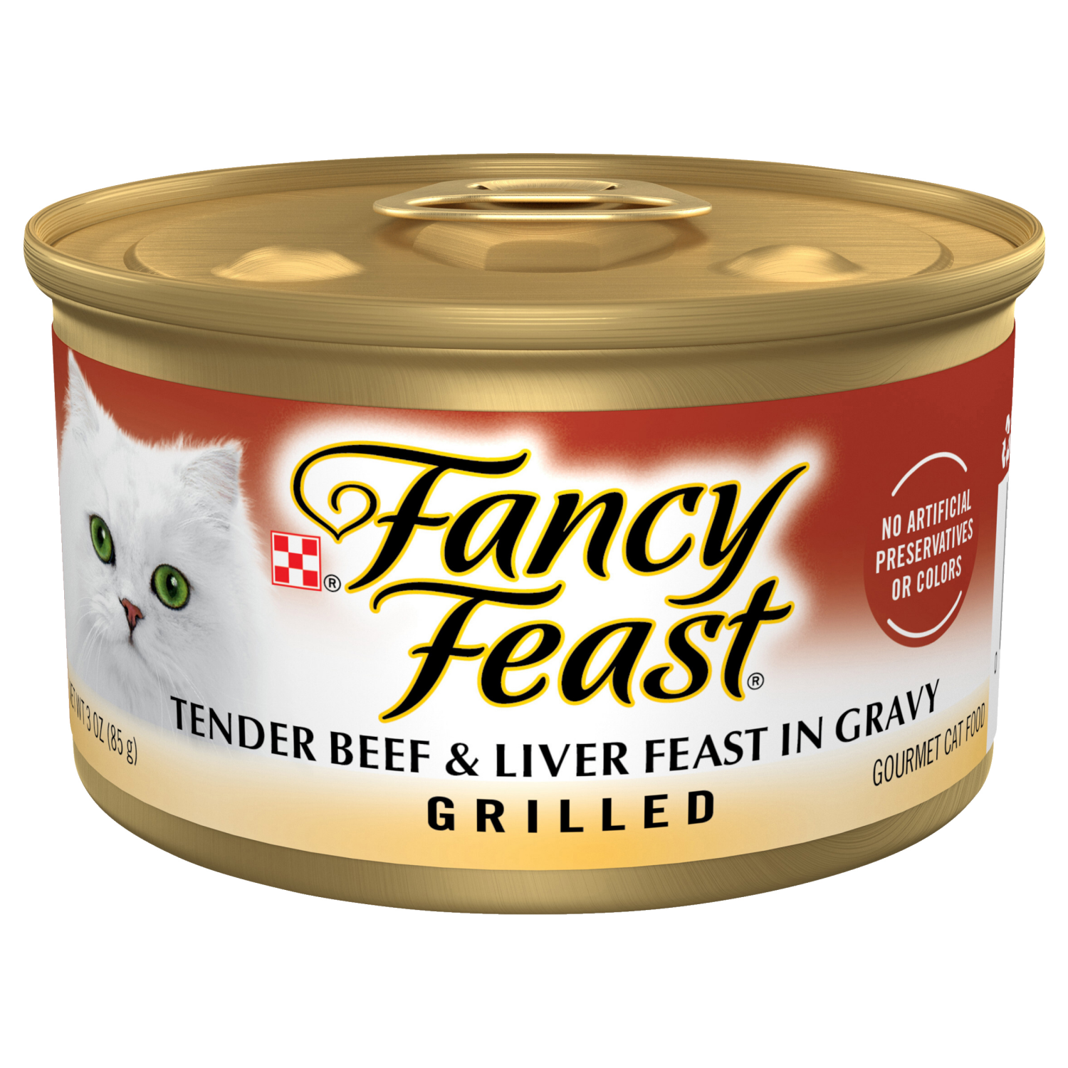 slide 1 of 5, Fancy Feast Purina Fancy Feast Gravy Wet Cat Food, Grilled Tender Beef & Liver Feast in Gravy - 3 oz. Can, 3 oz